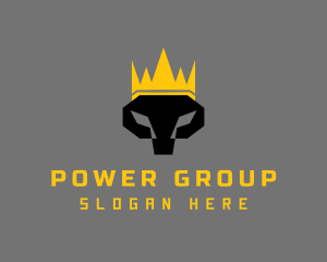 Crown - Geometric Skull King logo design