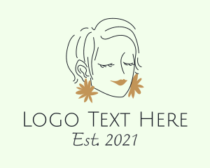 Girl - Beauty Woman Earrings logo design
