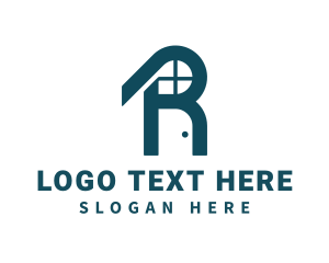 Letter - House Structure Letter R logo design