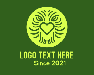 Green - Creature Face Heart logo design