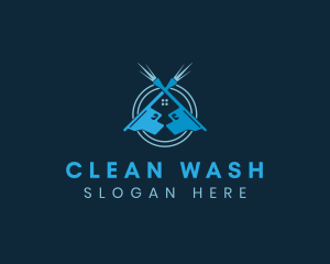 House Pressure Washer Cleaning logo design