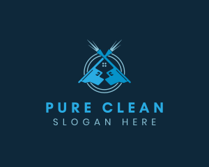 House Pressure Washer Cleaning logo design