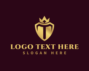 Letter T - Premium Shield Crown logo design
