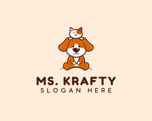Cute - Cute Cat Dog Veterinarian logo design