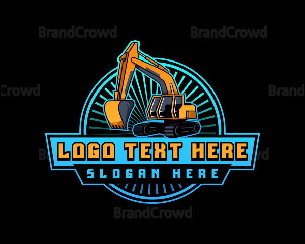 Excavator Machinery Miner Logo