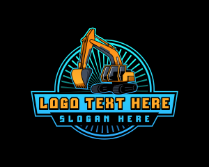 Bulldozer - Excavator Machinery Miner logo design