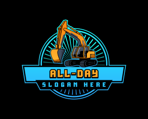 Backhoe - Excavator Machinery Miner logo design