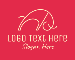 Steakhouse - Yellow Bull Monoline logo design