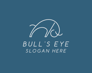 Bull - Charging Bull Monoline logo design