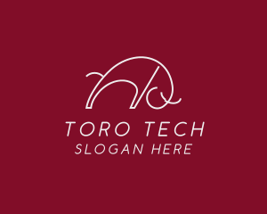 Toro - Charging Bull Monoline logo design