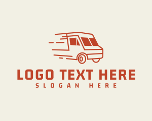 Distribution - Fast Transport Truck logo design