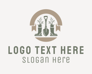 Home Cleaning - Boots Shovel Gardening logo design