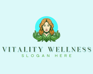 Woman Leaf Wellness logo design