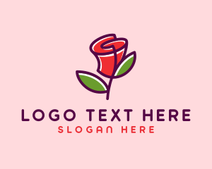 Monoline - Rose Flower Boutique logo design