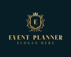 Royal Event Planner Shield logo design