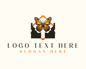 Map - Monarch Butterfly Insect logo design