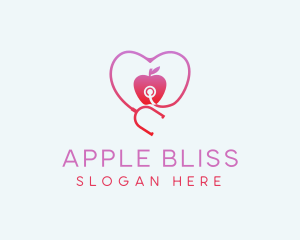 Stethoscope Apple Heart logo design