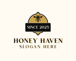 Beekeeper - Bee Natural Honeycomb logo design