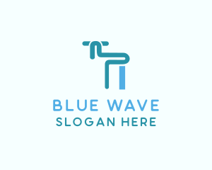 Blue Tap Faucet  logo design