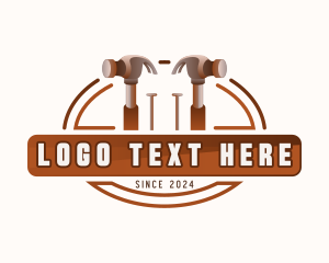 Workshop - Hammer Tool Carpentry logo design