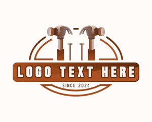 Hammer Tool Carpentry Logo