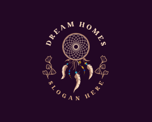 Native Dream Catcher Decoration logo design