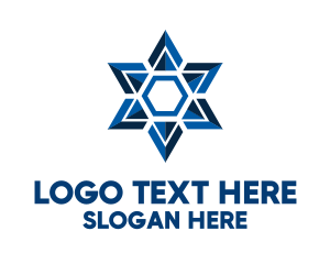 Geometric Star Of David logo design