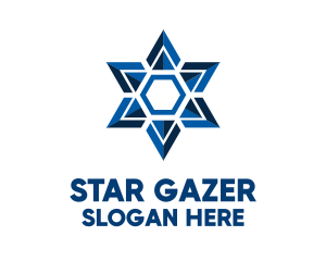 Geometric Star Of David logo design