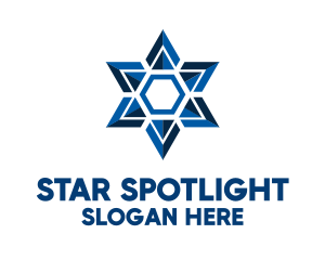 Geometric Star Of David logo design