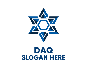 Geometric Star Of David logo design