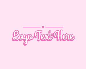 Beauty Vlog - Girly Heart Script logo design