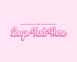 Girly Heart Script Logo