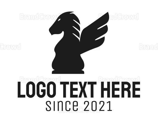 Winged Chess Horse Logo