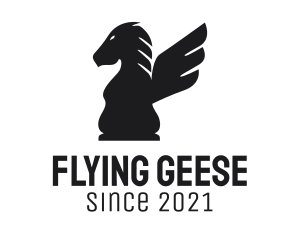 Winged Chess Horse  logo design