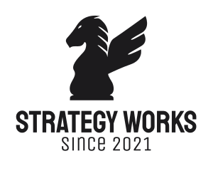 Winged Chess Horse  logo design