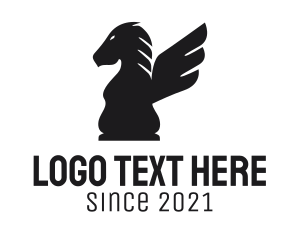 Chess Player - Winged Chess Horse logo design