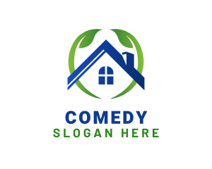 Roofing - House Leaf Real Estate logo design