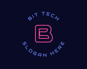 Neon Cyber Tech logo design