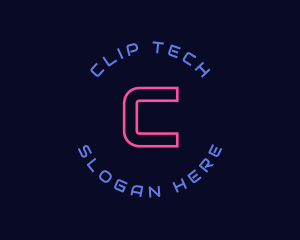 Neon Cyber Tech logo design