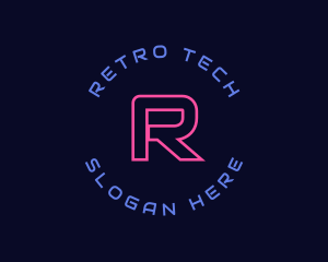 Neon Cyber Tech logo design