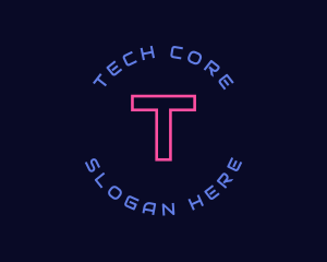 Neon Cyber Tech logo design