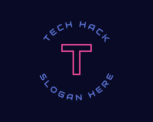 Neon Cyber Tech logo design