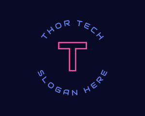 Neon Cyber Tech logo design