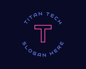 Neon Cyber Tech logo design