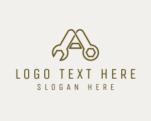 Repairman - Industrial Wrench Letter A logo design