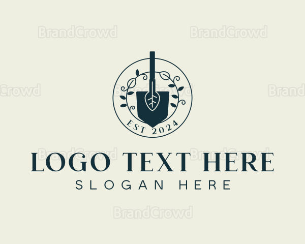 Garden Landscaping Shovel Logo