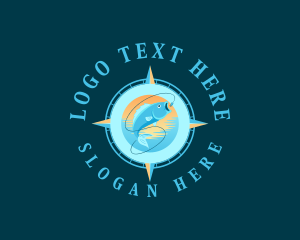 Fishing - Fish Fishing Compass logo design