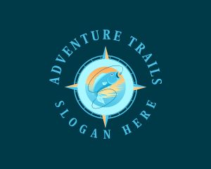 Fish Fishing Compass logo design