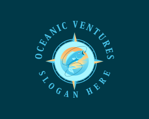 Fish Fishing Compass logo design