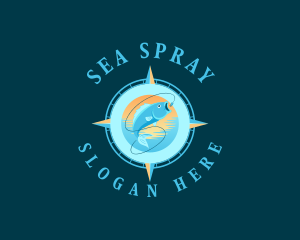 Fish Fishing Compass logo design